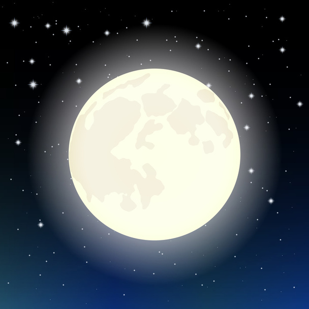 the moon in the starry sky - Vector, Image