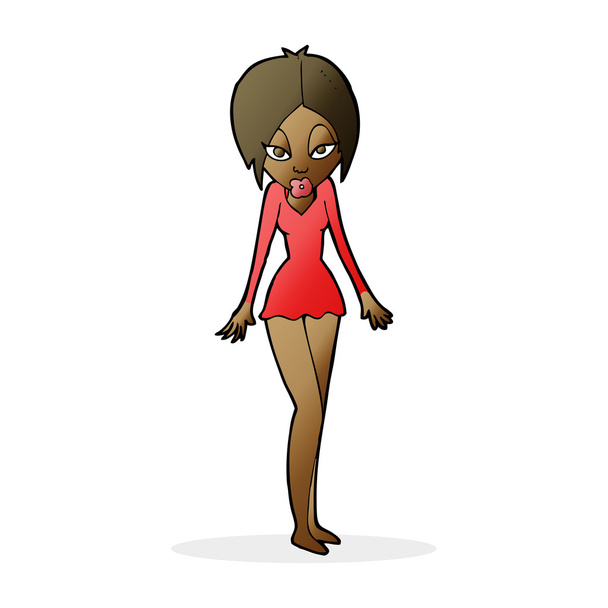 femme dessin animé en robe courte
 - Vecteur, image