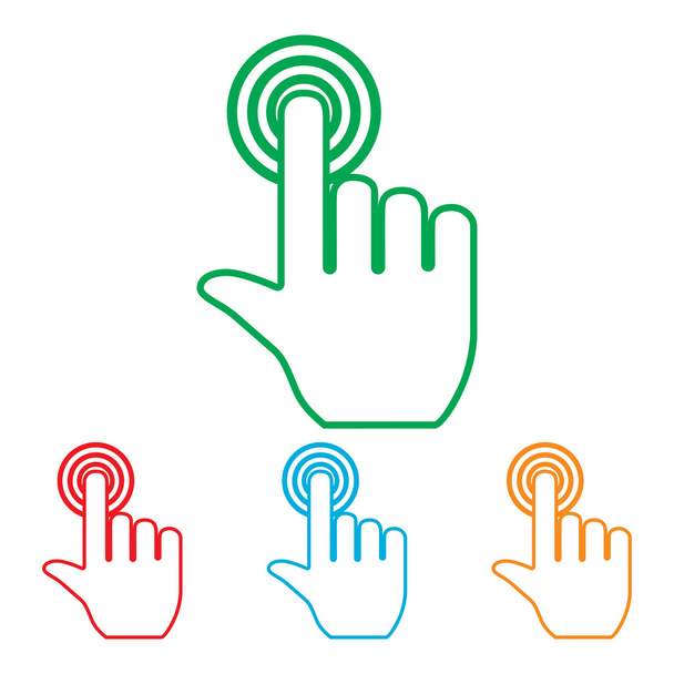 Hand click on button - Vector, Image