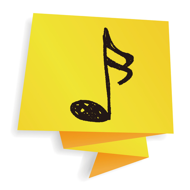 music note doodle vector illustration - Vector, Image