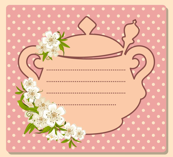 Vintage ceramic tea pot with beautiful flowers - Фото, зображення