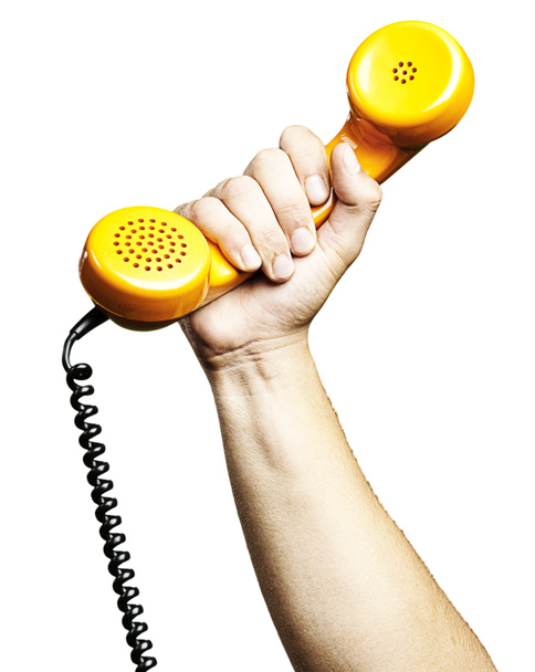 Hand holding telephone - Photo, Image
