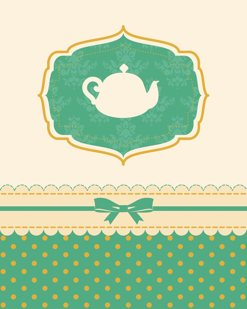 Illustration of vintage ceramic tea pot - Zdjęcie, obraz