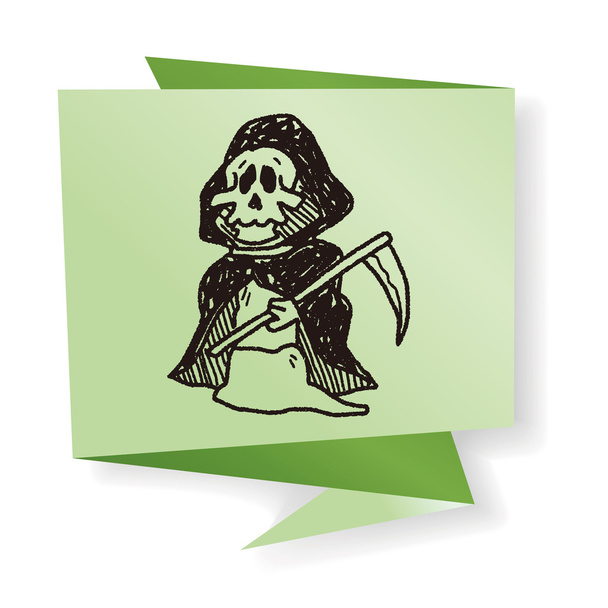 Grim Reaper doodle vector illustration - Vector, Image