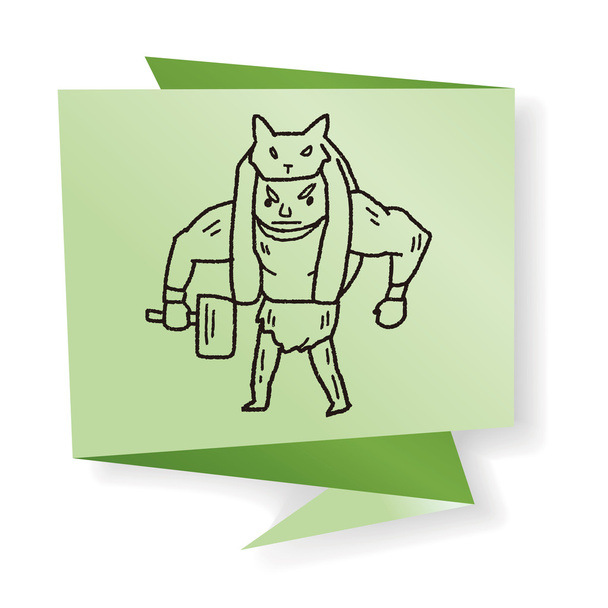 Ogro gigante doodle vector ilustración
 - Vector, Imagen