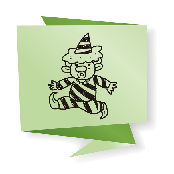clown doodle drawing vector illustration - Vector, Image