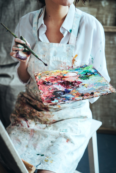 painter in her studio - Photo, Image