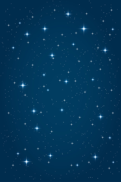 Blue night starry background. Vector vertical design template - Vector, Image