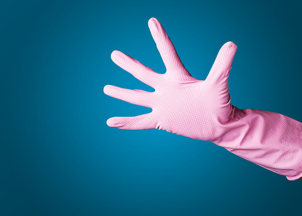 růžové gumové rukavice - Fotografie, Obrázek