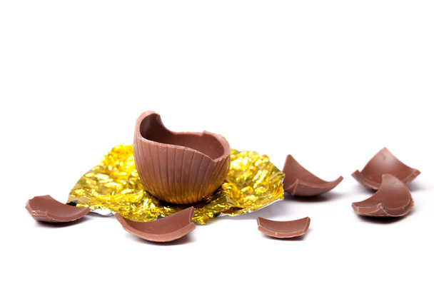Broken chocolate easter egg - Photo, Image
