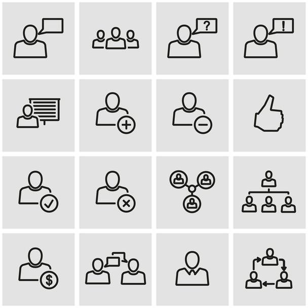 Línea vectorial conjunto de iconos de personas de oficina
 - Vector, imagen