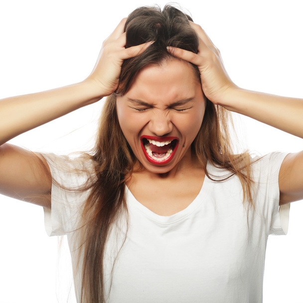 frustrated and angry woman screaming. - Foto, imagen