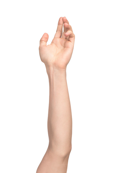 hand stemming over geïsoleerde witte achtergrond - Foto, afbeelding