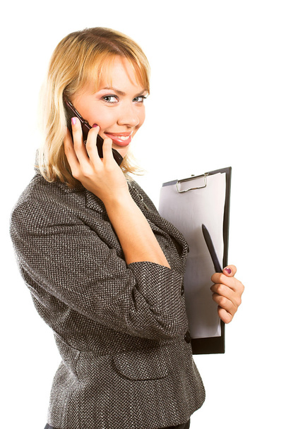 Young businesswoman calls on mobile - Zdjęcie, obraz