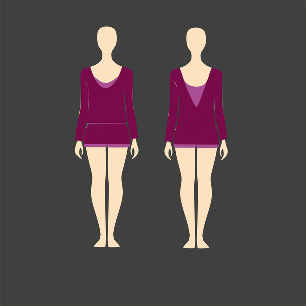 Pyjamas for women . clothes Set jersey . - Vector, afbeelding