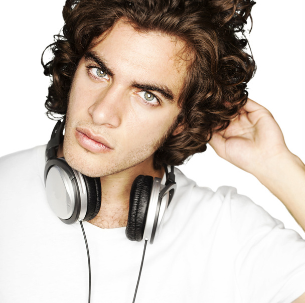 Young man headphones - Foto, Imagen