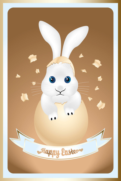 boldog húsvéti kártya aranyos nyuszi - Vektor, kép