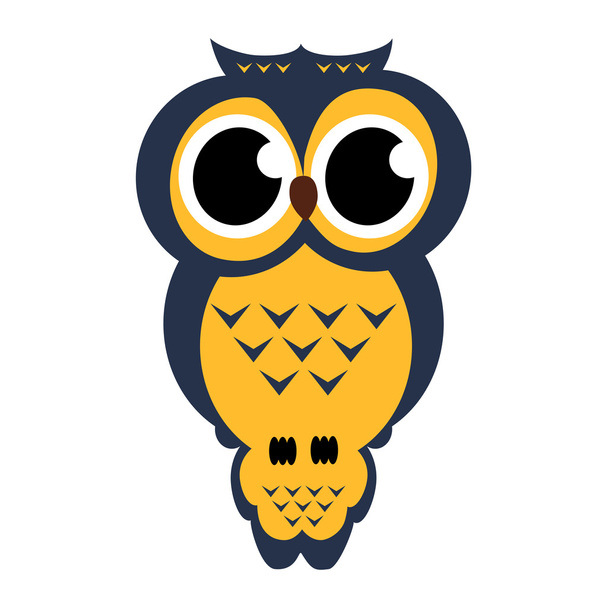 Vector owl sitting on a branch on the isolated background - Vector, afbeelding