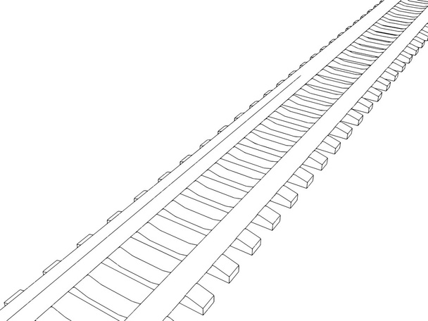 Illustration vectorielle ferroviaire sur blanc
 - Vecteur, image