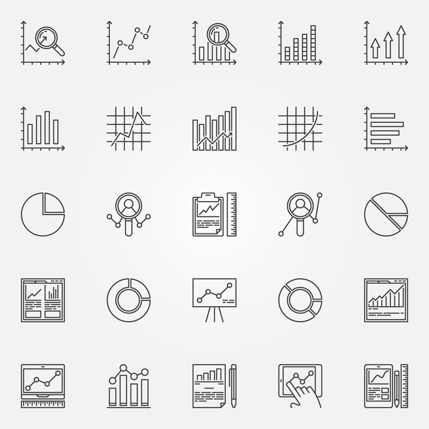 Analytics icons set - Vektor, obrázek