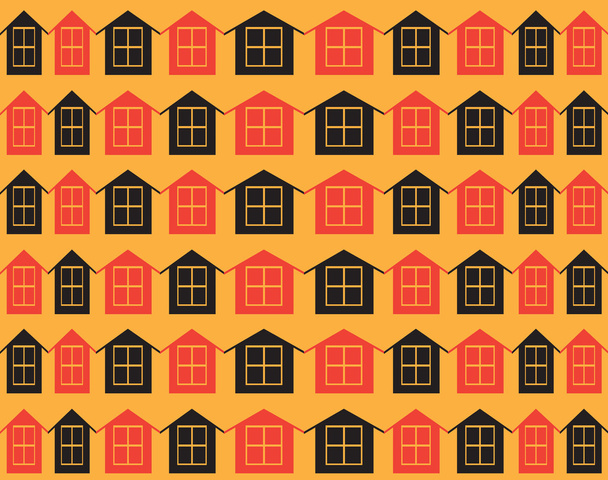Simpel schattig naadloze patroon met huizen. - Vector, afbeelding