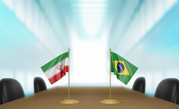イランとブラジルの関係と貿易取引協議 3 d レンダリング - 写真・画像