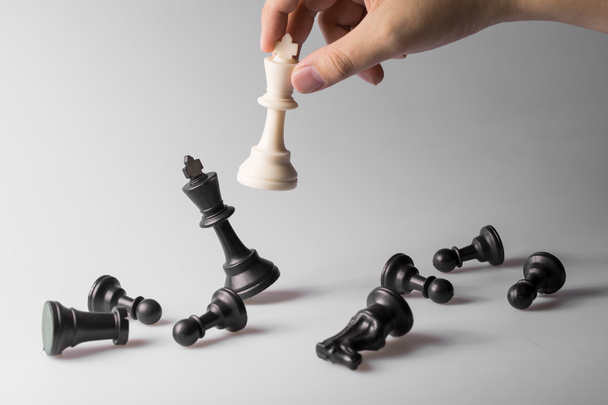 Figura ajedrez, estrategia de concepto de negocio, liderazgo, equipo y su
 - Foto, imagen