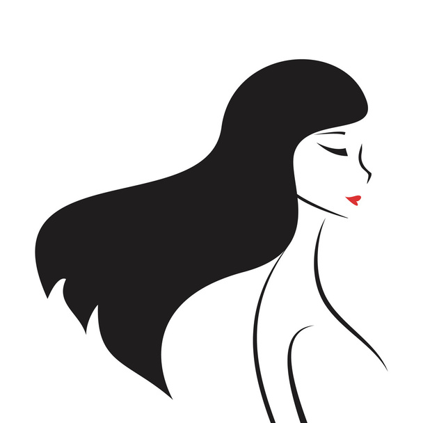 Woman profile silhouette - Vector, Image