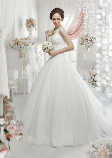 woman posing in a wedding dress - Photo, Image