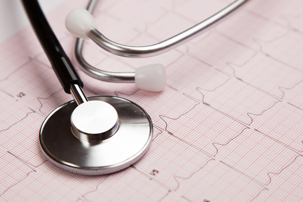 Medical report and cardiogram - Foto, Imagem