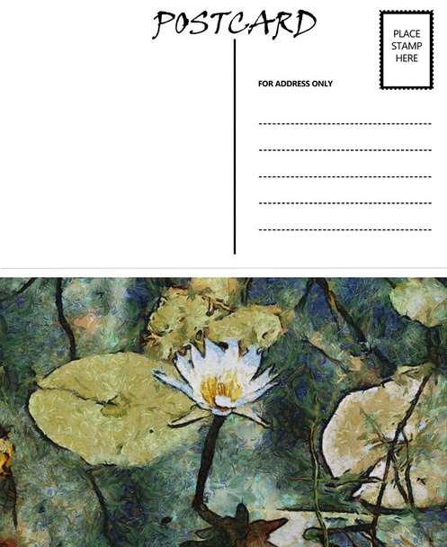 pocztówka puste pusty szablon wody lilly obrazu - Zdjęcie, obraz