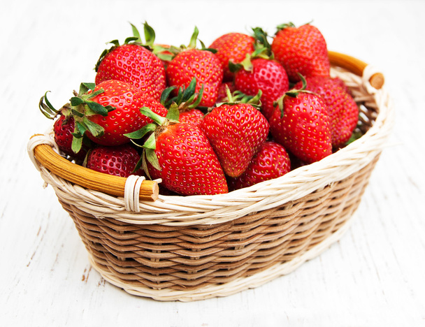 Strawberries with leaves - Photo, Image