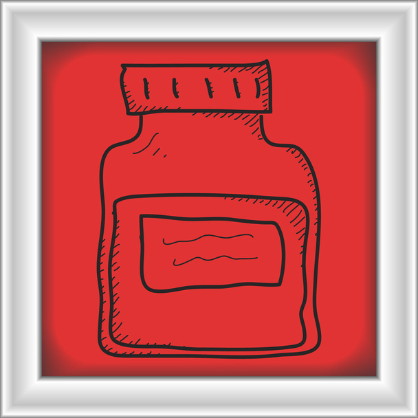 薬瓶のシンプルな落書き - ベクター画像