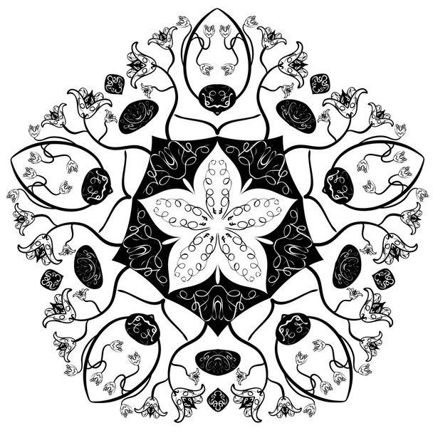 Indian ornament kaleidoscopic floral mandala - Vector, Image