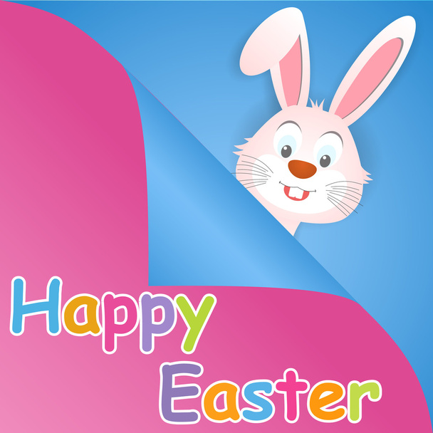 Boldog húsvéti üdvözlőlap nyúl füle - Vektor, kép