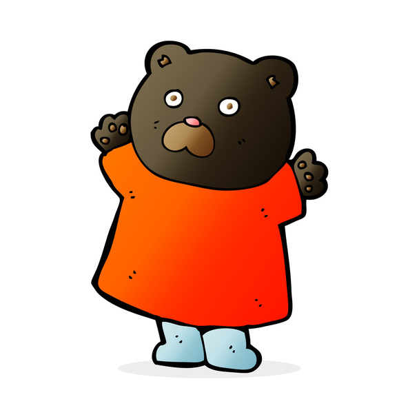 divertente cartone animato orso nero - Vettoriali, immagini