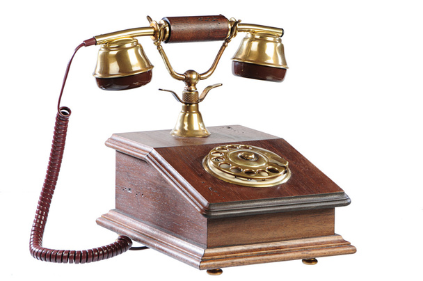 izolované staromódní telefon - Fotografie, Obrázek