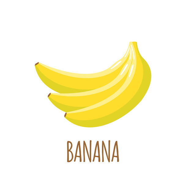 Banana icon in flat style on white background - Vetor, Imagem