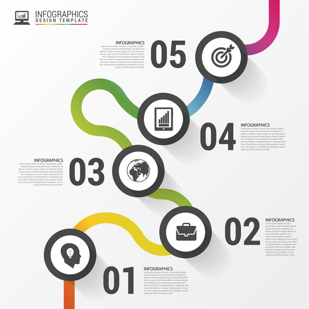 Abstract colorful business path. Timeline infographic template. Vector - Vektor, obrázek