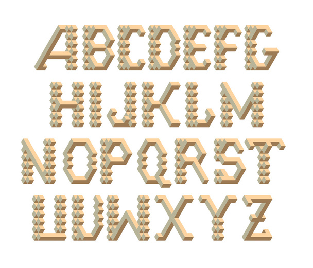 Isometric 3d font from the cubes and rhombs. - Vektori, kuva