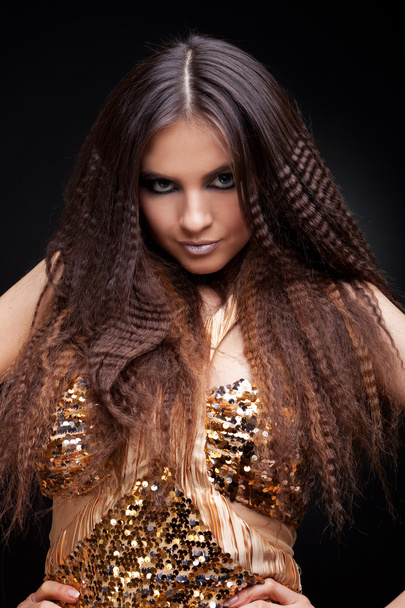 Bela morena de cabelo longo
 - Foto, Imagem