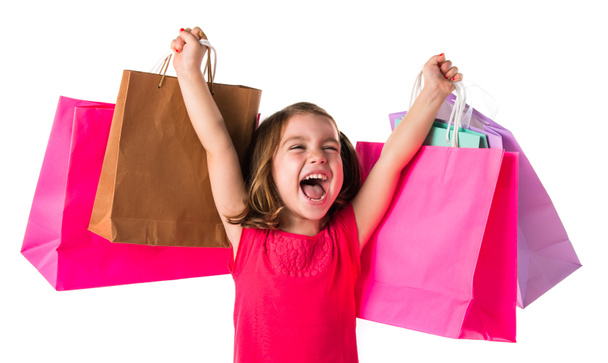 Girl with many shopping bags - Foto, Imagem