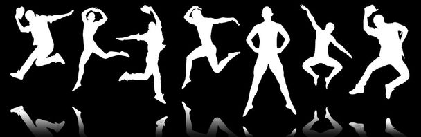 Silhouetten van dansers in dansconcept - Foto, afbeelding