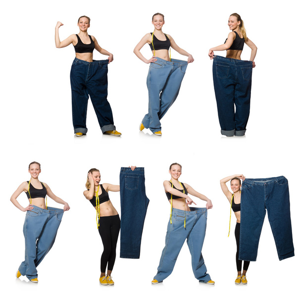 Composite photo of woman in dieting concept - Foto, Imagem