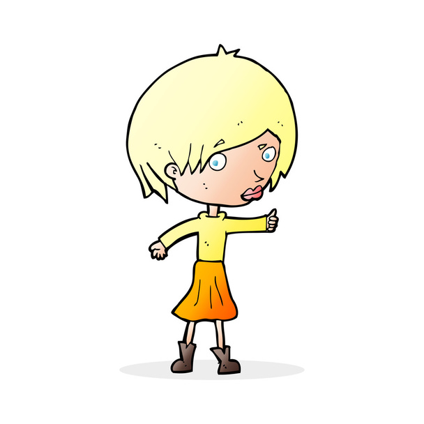 desenho animado mulher levantando sobrancelha
 - Vetor, Imagem