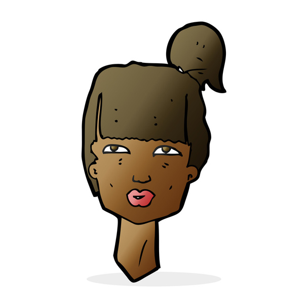 cartoon female head - Vector, Image