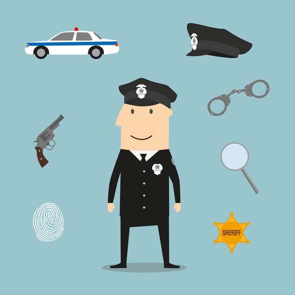 Police profession icons and symbols - Vector, Image