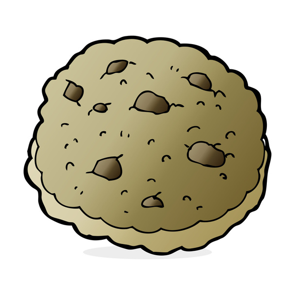 Schokolade Chip Cookie Cartoon - Vektor, Bild
