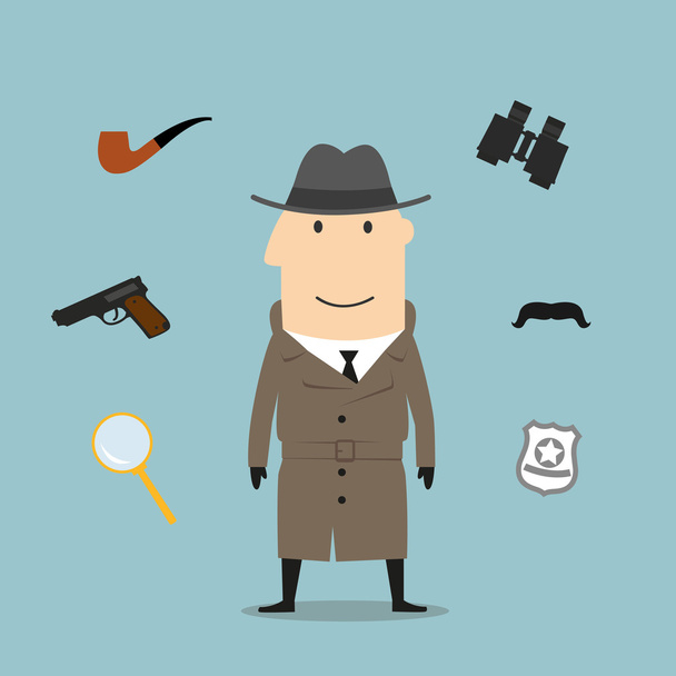 Detective and spy profession icons - Vector, Image