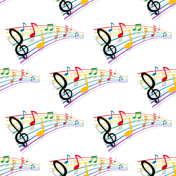 Seamless pattern of musical notes - Vector, Image